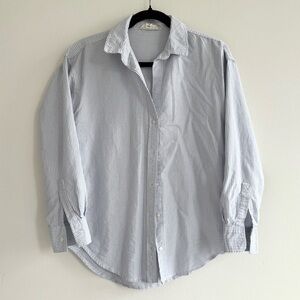 Women’s 100% Cotton Blue and White Striped Shirt